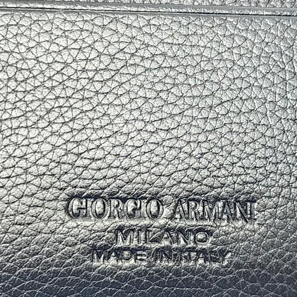 Giorgio Armani Milano Black Leather Bifold Men's Wallet - New in Box